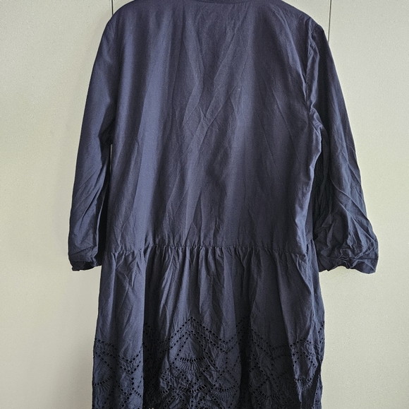 Tuckernuck Size M Navy Eyelet Royal Shirt Dress - Worn once! - Picture 3 of 6